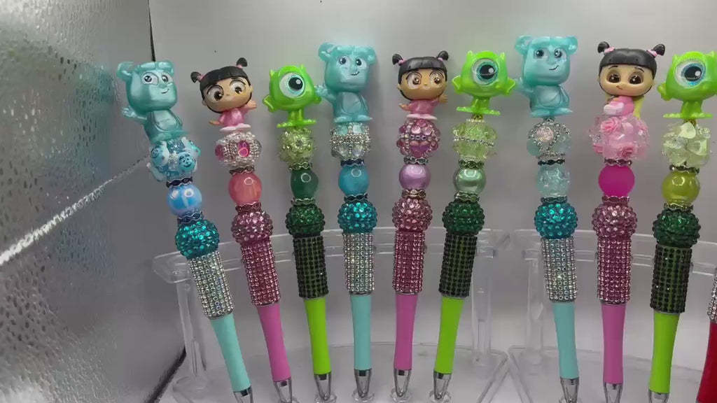 Beaded Character Pens | Rhinestone Desk Accessories | For Teacher Student
